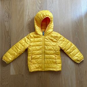 Primary Kids Lightweight Puffer Jacket in Mustard 3T